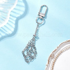 Pochette en macramé en acier inoxydable 304&nbsp;HJEW-JM04378-02