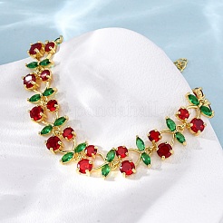 Браслеты из латуни с микропаве и фианитами для женщин BJEW-D342-05G