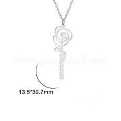 Роза со словом 304 нержавеющая сталь кулон ожерелья для женщин FS-WG05275-01