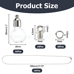Kits de fabrication de colliers pendentifs en acier inoxydable 304 et bouteille en verre&nbsp;DIY-HS0001-59A
