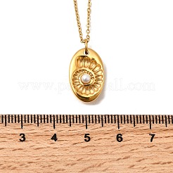 Ожерелья с подвеской в форме ракушки из нержавеющей стали 304 для женщин&nbsp;NJEW-Z091-12G