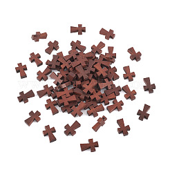 100 Stück holzgefärbte Kreuzanhänger&nbsp;WOOD-TA0001-93