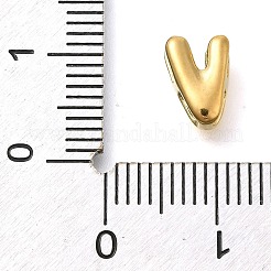 イオンプレーティング（IP）304ステンレススチールスライドチャーム  14KGP本金メッキ  V字  8.5x6x4mm  穴：3x1.5mm&nbsp;STAS-B075-37G-V