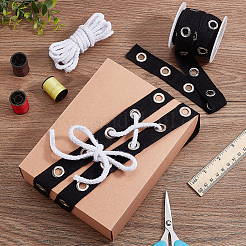 5 ярд хлопчатобумажных лент с платиновыми железными люверсами и хлопковой нитью SRIB-OC0001-05D