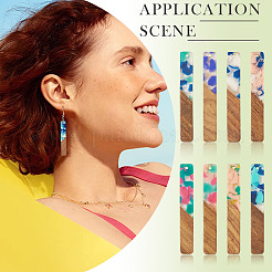 16 шт. подвески из 8-х цветов из смолы и ореха FIND-TA0006-43