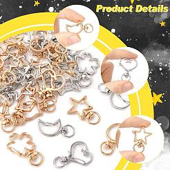 40 шт. 10-х стилевых поворотных карабинов из сплава FIND-FS0004-74