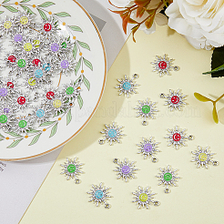 50шт 5 цвета сплава эмалевые подвески&nbsp;ENAM-FH0001-70