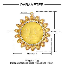 304 Edelstahl mit Kristall-Strass-Anhängern&nbsp;RB-OY001-25G