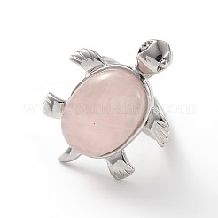 Черепаха платиновый оттенок латунь натуральный и синтетический смешанные камни широкие кольца на палец RJEW-M130-M