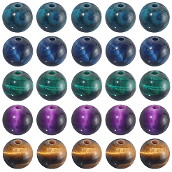 60 шт. 5 цвета натуральные бусины из тигрового глаза&nbsp;G-PA0001-11