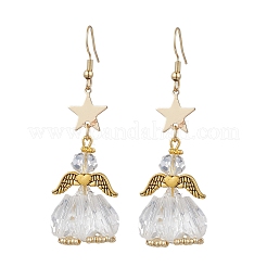 Ангел-звезда ручной работы из стеклянных бусин и стеклянных подвесных сережек для женщин&nbsp;EJEW-MZ00393-10