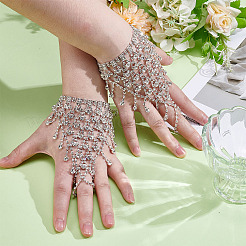 2шт латунный браслет-цепочка со стразами BJEW-ME0001-01S