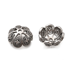 Колпачки для бусин из прозрачного кубического циркония из латуни&nbsp;KK-Z126-07P