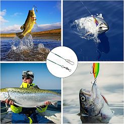 鋼の釣り糸のリーダー  スイベルとスナップ付きの釣り糸ワイヤーリーダー  グリーン  185~342mm  100個/セット&nbsp;FIND-FH0001-02B