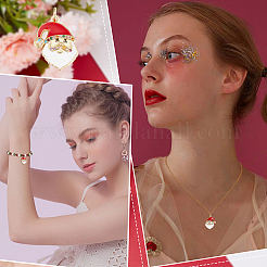 6 шт. подвески из латуни с микропаве из кубического циркония на рождественскую тематику ZIRC-BBC0001-55