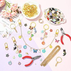 Kits de fabrication de porte-clés pendentifs en alliage émaillé à faire soi-même&nbsp;DIY-SZ0010-74