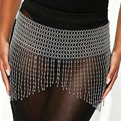 Sommerlicher Strand-Kunststoffnetz-Quastenrock mit Körperketten für sexy Bikini&nbsp;WG0979A-02