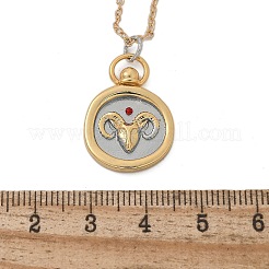 Messing-Halsketten mit Tarot-Anhängern mit zwölf Sternbildern&nbsp;LS-NJEW-Q006-01C-G