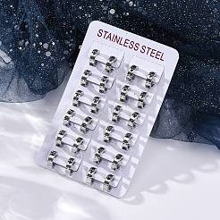 Серьги из нержавеющей стали 304 с эмалью EJEW-M001-20A-P