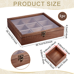 1 scatola regalo in legno staccabile con 9 griglie&nbsp;AJEW-PH0010-33
