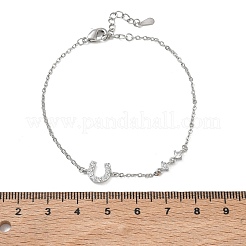 Braccialetti in ottone con micro pavé di zirconi trasparenti&nbsp;BJEW-E114-01D-P