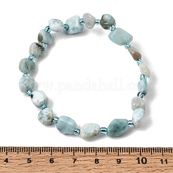 Braccialetti elasticizzati con pepite di larimar naturale&nbsp;GG-CBAAAA7-01