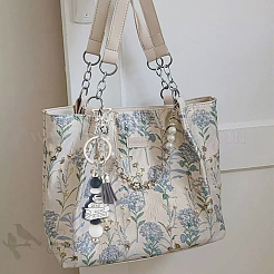 10шт. брелок для ключей из железного прута с бусинами&nbsp;KEYC-SC0001-78