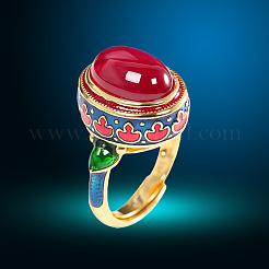 Овальные кольца из красного корунда FS-WGCB007-01