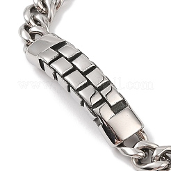 Braccialetti a catena a maglie rettangolari curve in acciaio inossidabile 304 con placcatura ionica (ip) per uomo&nbsp;BJEW-B096-47B-AS