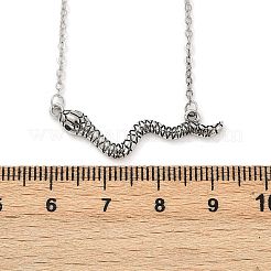 Colliers avec pendentif serpent en laiton pavé de zircones cubiques noires&nbsp;NJEW-D320-02ASP