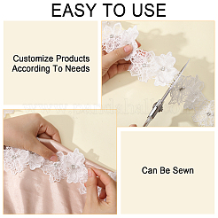 Двухслойная полиэстеровая 3d цветочная кружевная лента со стразами&nbsp;OCOR-WH0097-73A