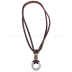 Colliers pendentifs réglables en cuir de vache pour hommes&nbsp;NJEW-GF0001-21