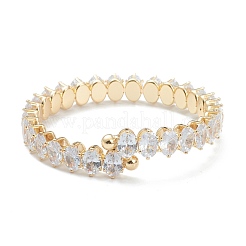 Braccialetti in ottone con micro pavé di zirconi trasparenti&nbsp;BJEW-A116-04G-A