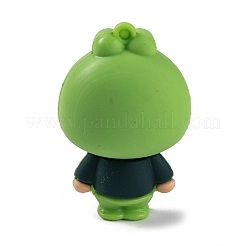 漫画の女の子の人形 PVC プラスチックペンダント  カエル  51x32.5x24mm  穴：2.5mm&nbsp;KY-S172-09A