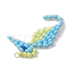 Подвески из стеклянного бисера в виде морского конька&nbsp;PALLOY-MZ01138-01