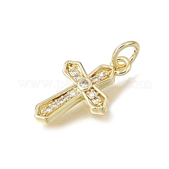 Colgantes de latón con microengaste de circonitas cúbicas transparentes para Pascua&nbsp;CU-L001-15G-02