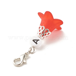 Décoration de pendentif en acrylique transparent fleur givrée&nbsp;HJEW-JM00628-04