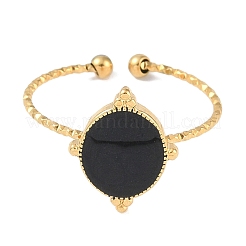 Ионное покрытие (ip) 304 нержавеющая сталь эмаль овальные манжеты пальцы кольца RJEW-L107-076B-G