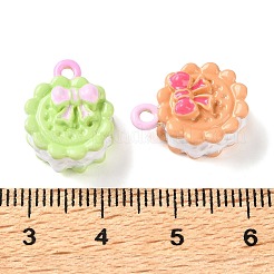 合金エナメルチャーム  リボン型クッキーチャーム  ミックスカラー  16x12x8mm  穴：1.6mm&nbsp;AL-CBA0A9F-01