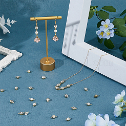 200 шт. латунные подвески-коннекторы с прозрачным кубическим цирконием&nbsp;KK-FH0007-70KCG