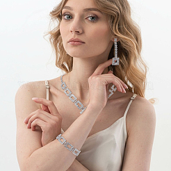 1 sachet de boucles d'oreilles à clous en strass cristal losange et carré&nbsp;SJEW-UN0001-26