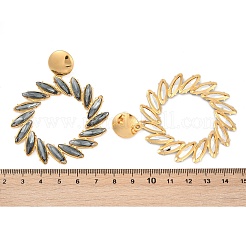 Серьги-гвоздики из нержавеющей стали 304 со стеклянными подвесками для женщин&nbsp;EJEW-M095-09G-01