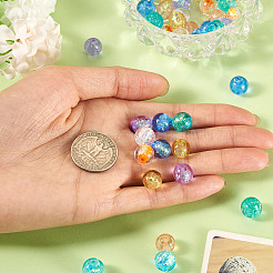 64 шт. 8-х цветные бусины ручной работы из фольги в технике лэмпворк FOIL-TA0001-05