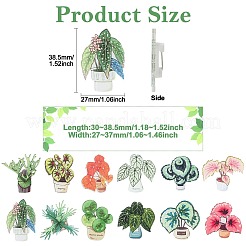 24 stücke 12 arten pflanze acryl anstecknadel brosche pin&nbsp;JEWB-CJ0003-38
