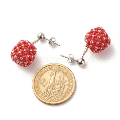 Boucles d'oreilles pendantes en perles de rocaille japonaises toho&nbsp;EJEW-JE04762-01