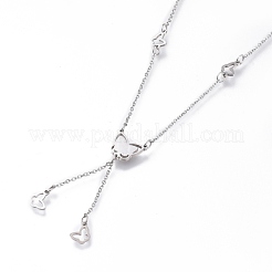 Colliers lariat papillon en acier inoxydable 304&nbsp;NJEW-I240-17