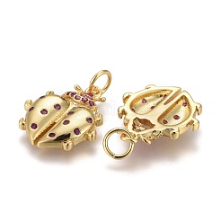 Кулоны из латуни с микропейвом и фиолетовыми фианитами&nbsp;ZIRC-Z001-06G