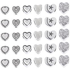 180 шт. 6 цвета тибетский стиль сплав европейские бусины&nbsp;TIBEB-PA0001-14