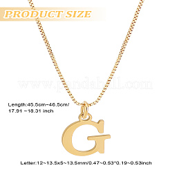 1 pz 304 collane con ciondolo a forma di lettera in acciaio inossidabile&nbsp;NJEW-LP0001-38G-G