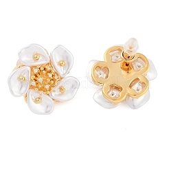 Pendiente de latón con forma de flor&nbsp;EJEW-L288-006G